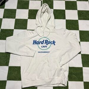 Hard Rock Cafe Sacramento white and teal hoodie Men’s M